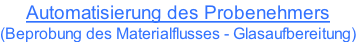 Automatisierung des Probenehmers  (Beprobung des Materialflusses - Glasaufbereitung)